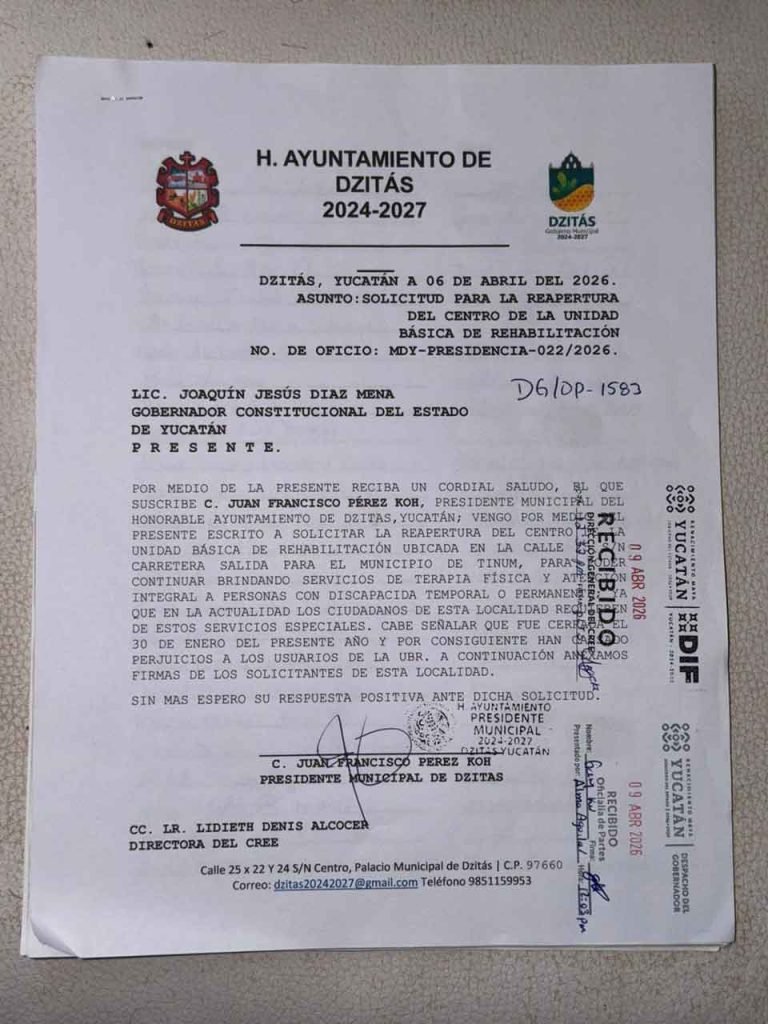 oficio de solicitud de reapertura UBR dzitás